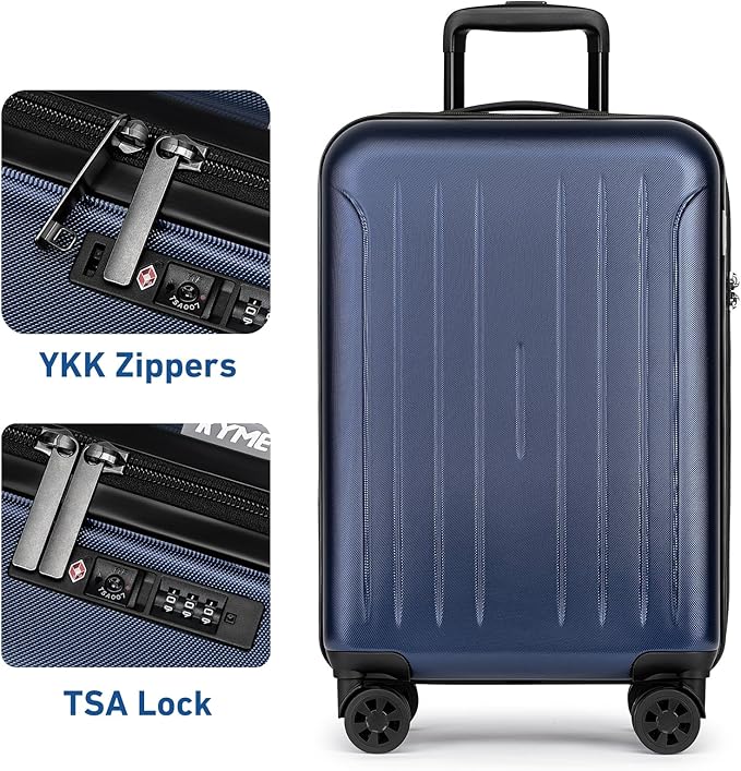 KYME Suitcase Hardshell With Double Spinner Wheels, PC+ABS TSA Lock Travel - Image 2