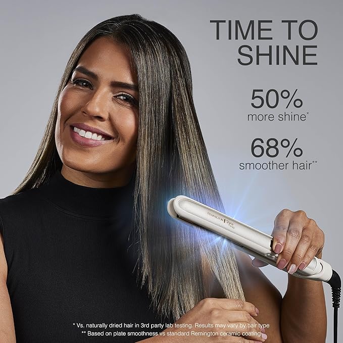 Remington Shine Therapy 1 inch Hair Straightener Iron,Flat Iron Infused with Argan Oil & Keratin,Professional Ceramic Flat-Iron for Less Frizz,Shines and Smooth,Styling Tools,(Pack of 2)