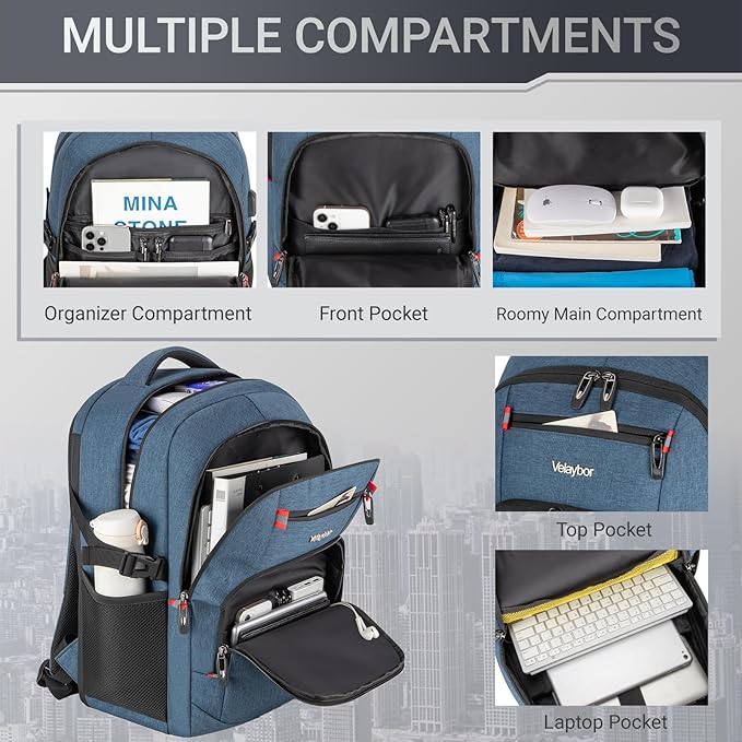 40L Expandable Laptop Backpack, Anti-thief Travel Backpack - Image 2