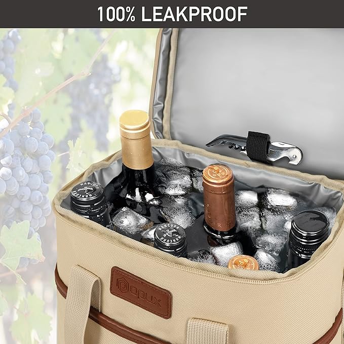 Opux 6 Bottle Carrier Tote | Insulated Padded Cooler Bag - Image 5