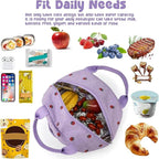 Bluboon Lunch Bag for Women Men Cute Corduroy Lunch Tote Bags Reusable - Image 3