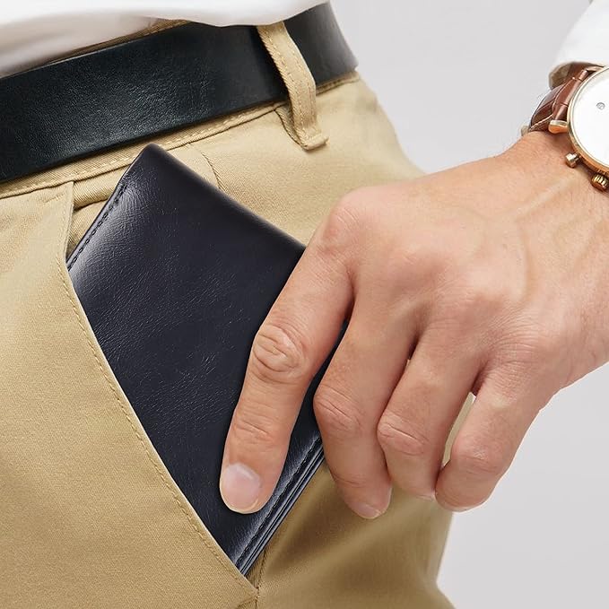 VISOUL Leather Mens Bifold RFID Blocking Wallet - Image 4