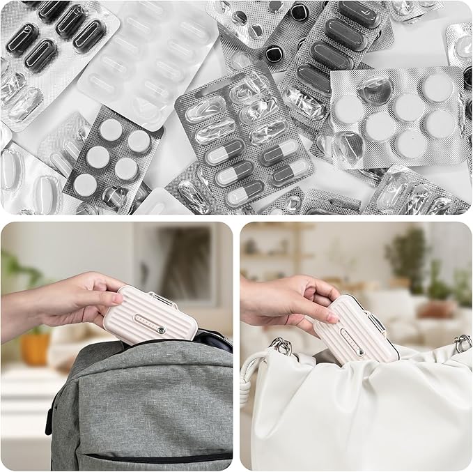 Travel Pill Organizer Box with Medicine Labels, 7 Compartments Portable Pill - Image 7