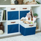 OrganiHaus 13x13 Cube Fabric Storage Bins Set of 4, Fabric Storage Cubes w/ - Image 3