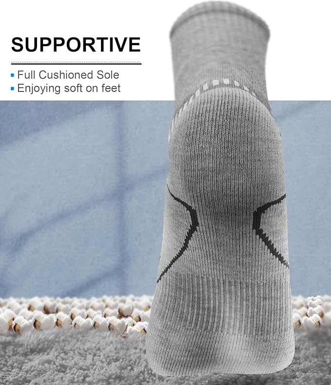 BULLIANT Compression Socks for Men 6Pairs, Athletic Crew Socks Cushioned For - Image 3