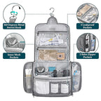 PAVILIA Large Hanging Toiletry Bag Travel Bag Women Men, Cosmetic Organizer - Image 3