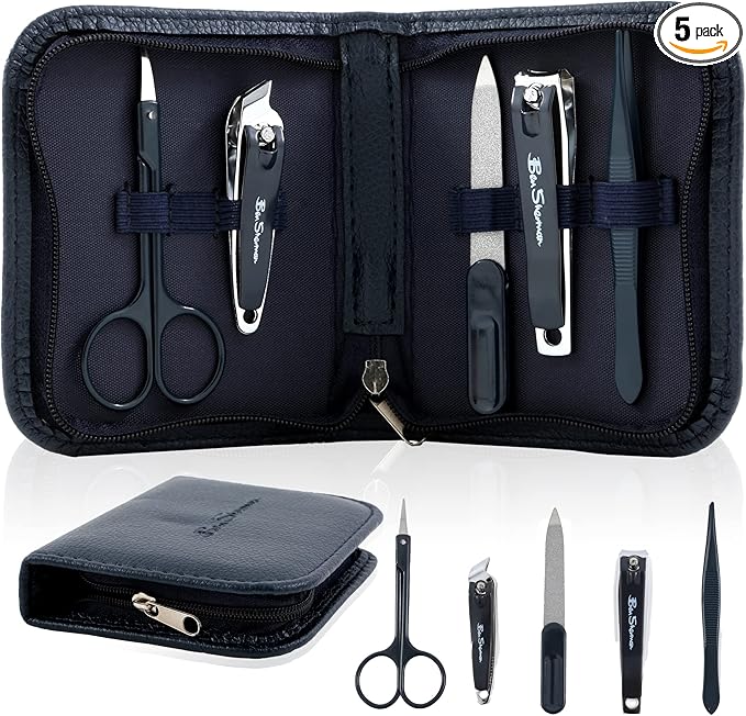 Ben Sherman Nail Clippers for Men Travel Size Nail Clipper Set, Tweezers and by BenSherman