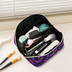 Makeup Organizer Bag, Purple Bat Gothic Travel Makeup Bags Makeup Vanity Case Large Capacity Rhombus Cosmetic Toiletry Bag for Girl Women Ladies