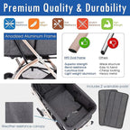 HPZ-PR America Pet Rover Lite Premium Light-Weight Dog/Cat/Pet Stroller Travel - Image 4