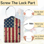 3 Pack PU Retro American Flag Leahter Luggage Tag - Image 2