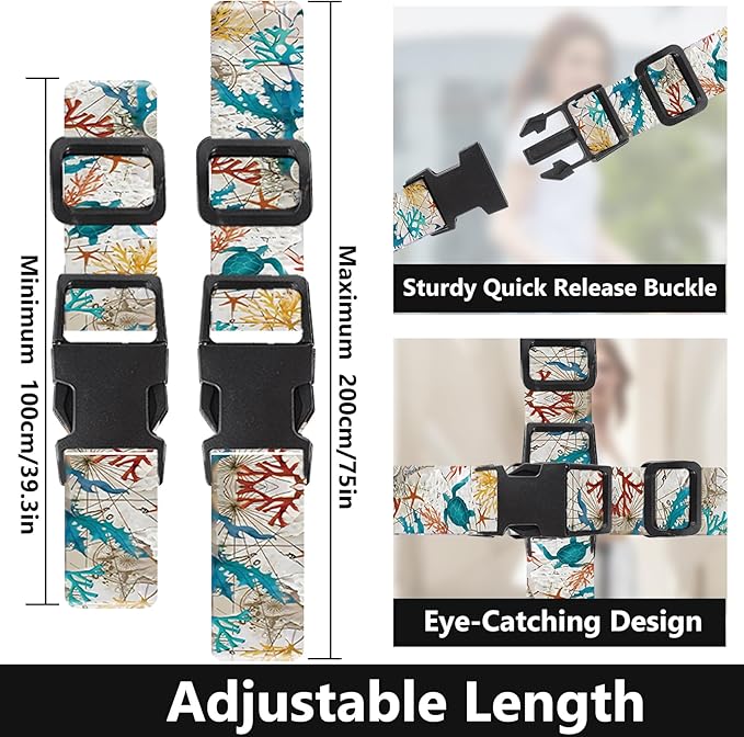 2 Pack Luggage Straps for Suitcases Adjustable Luggage Belt TSA Approved - Image 2