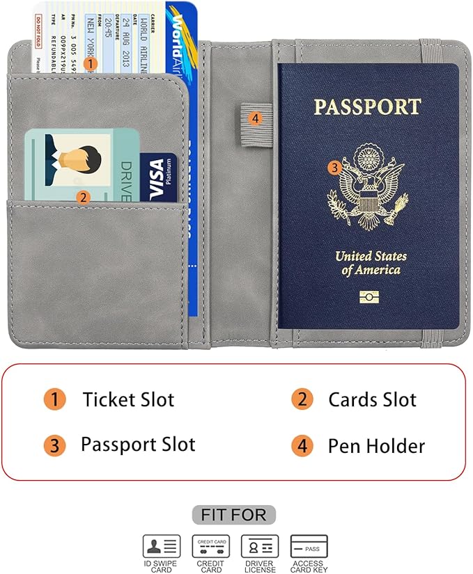 Melsbrinna Premium Leather Passport Holder Covers Case, Waterproof Rfid - Image 3