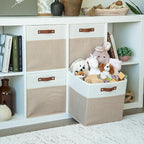 OrganiHaus 13x13 Cube Fabric Storage Bins Set of 4, Fabric Storage Cubes w/ - Image 3