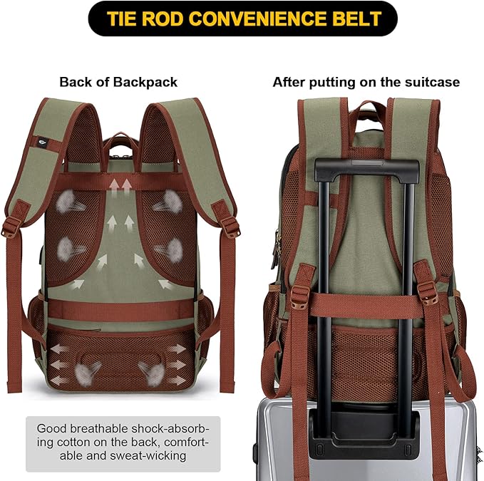 Tzowla Canvas Laptop Backpack, Bag - Image 5