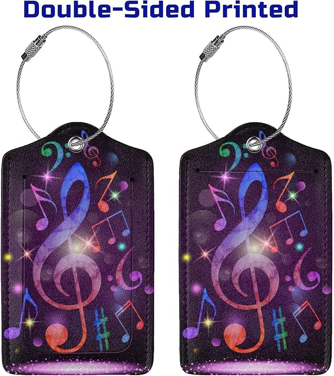 Set of 2 Music Note Luggage Tags - Image 4