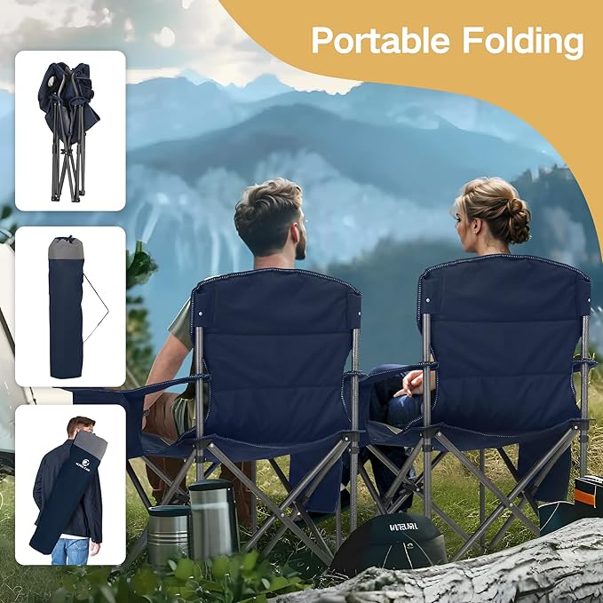 ALPHA CAMP Oversized Camping Chair Heavy Duty Lawn Chair - Image 9