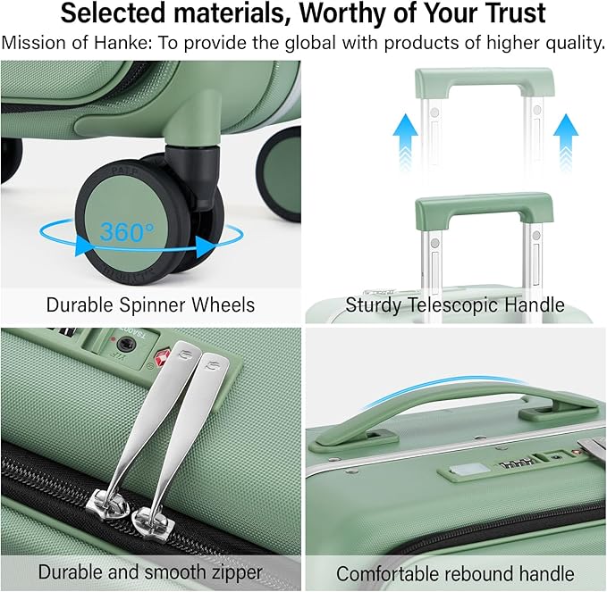 Hanke 28 Inch Luggage with Cup Holder and Charge, Top Opening Hard Shell - Image 9