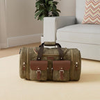Wildroad Waxed Canvas Duffle Bag - 60L Waterproof Genuine Leather Weekender - Image 2
