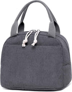 Bluboon Lunch Bag for Women Men Cute Corduroy Lunch Tote Bags Reusable by BLUBOON