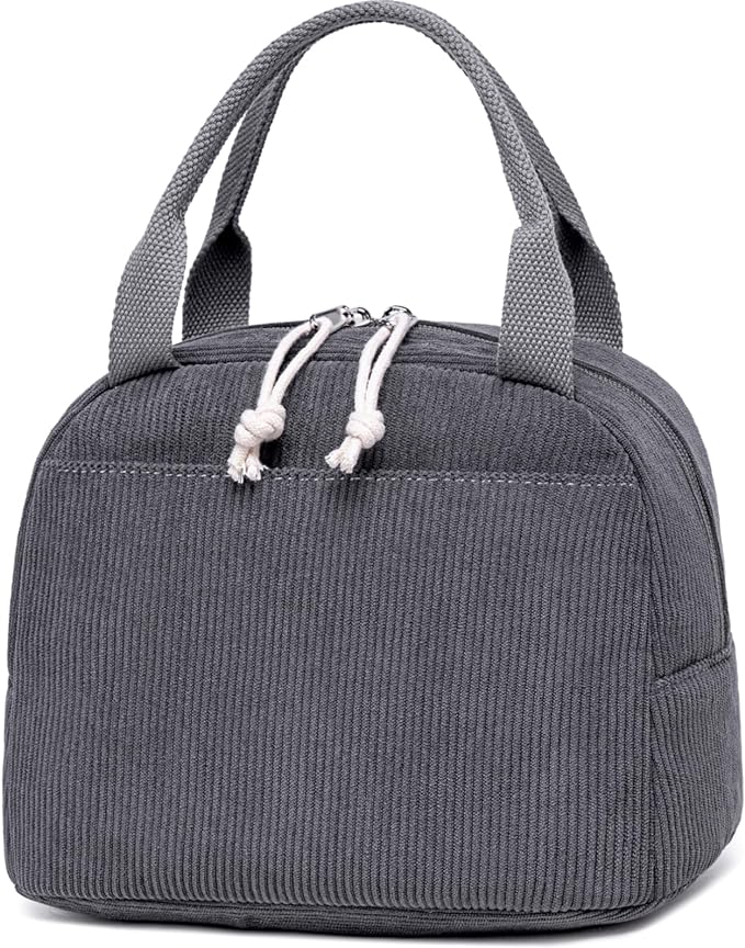 Bluboon Lunch Bag for Women Men Cute Corduroy Lunch Tote Bags Reusable by BLUBOON