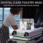 2Pcs Crystal Clear PVC Travel Toiletry Bag Kit - Image 2