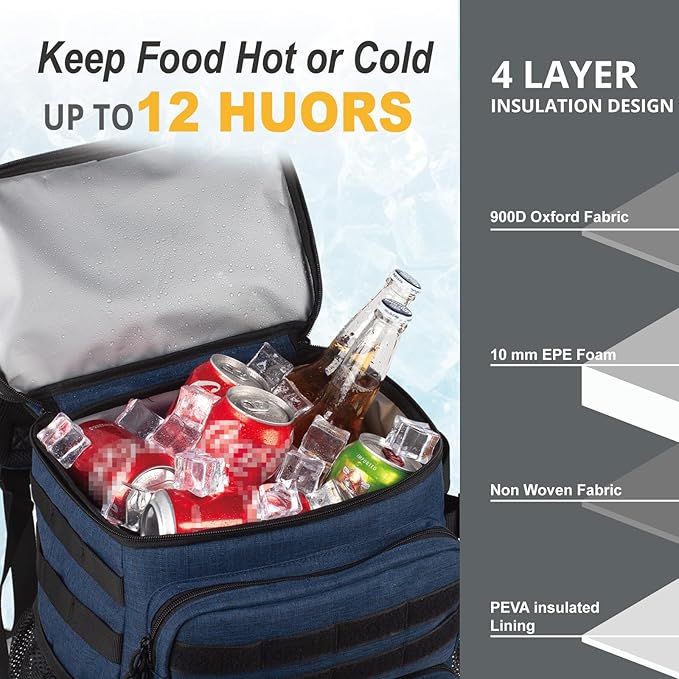 Tactical Backpack Cooler, Soft Lightweight Leakproof Cooler Backpack, Insulated - Image 3