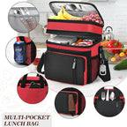 Insulated Lunch Bag Women & Men | Large Adult Lunch Box | Double-Layer Reusable - Image 6