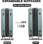 Luggage Sets 2 Piece, 20/28 Inch Lightweight Expandable PC Hardside Durable - Image 3