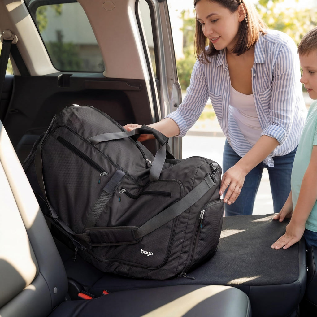 Travel Duffle Bag for Women & Men. Duffel Bag for Traveling & Camping (80L / All Black)