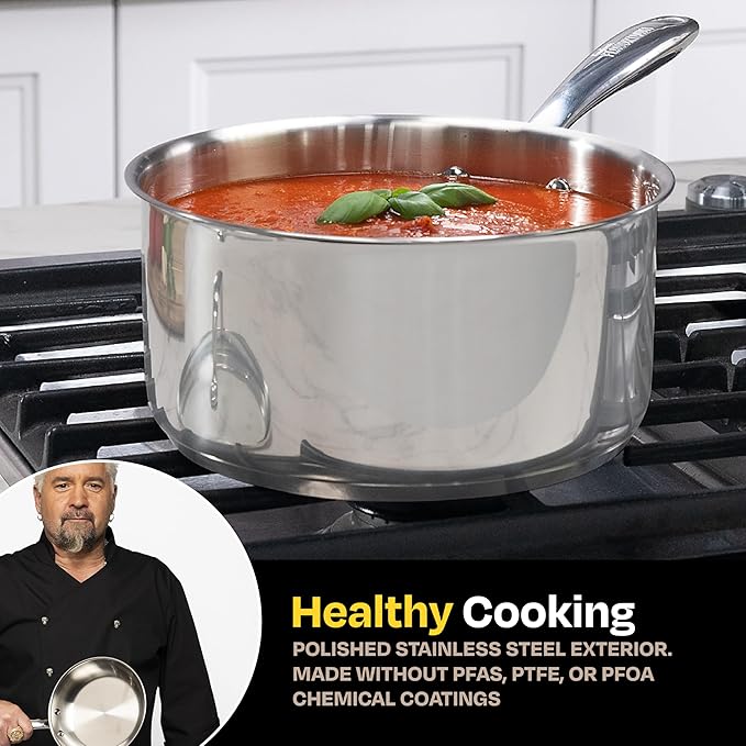 Guy Fieri's Flavortown 3.2-Quart Stainless Steel Sauce Pan - Image 3