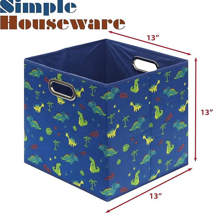 SIMPLE HOUSEWARE 13-Inch Collapsible Fabric Cube Storage Bin - Image 6