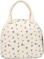 Bluboon Lunch Bag for Women Men Cute Corduroy Lunch Tote Bags Reusable - Image 8