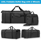Finnhomy 100L Foldable Rolling Duffel Bag - Image 3