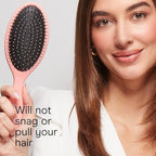 Conair Detangling Hair Brush Set, 3-Pack Detangler Brushes for Wet or Dry Hair, Gentle Detangler for All Hair Types, Bristle Hair Brushes for Women, Beige, Navy, and Coral