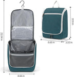 Della Gao Hanging Toiletry Bag for Women, Travel Toiletry Bags Makeup Organizer, Water-resistant Cosmetic Bag for Essentials Accessories (Dark Green)