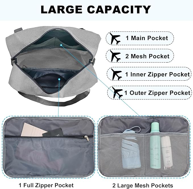 Foldable Carry on Luggage Bag 22x14x9 Personal Item Bag - Image 3