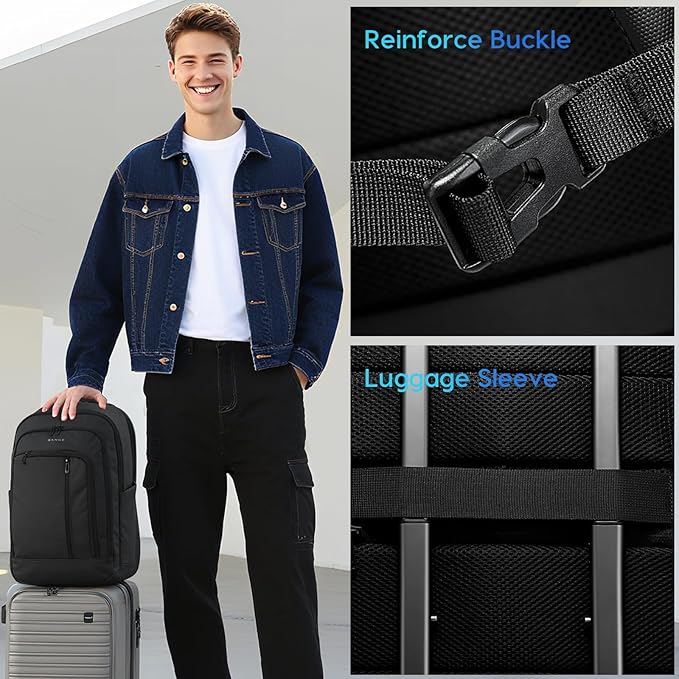 BANGE 28L Lightweight Backpack, 15.6-inch Laptop Travel Backpacks, Unisex - Image 6