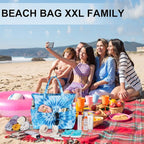 LEDAOU Large Beach Tote Bag Women Waterproof Sandproof Zipper Beach Tote Bag - Image 2