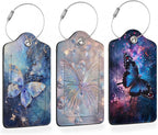 Starlit Crystal Butterfly PU Leather Luggage Tags by Losthll