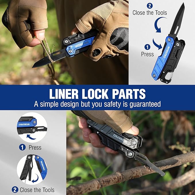 WORKPRO Multitool-11 in 1 Camping Tools - Image 6