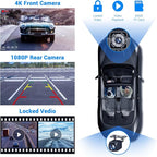 Wireless Apple Carplay Screen for Car 4K Dash Cam, - Image 6