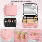 Travel Makeup Bag with Removable Mirror, Cosmetic Organizer Bag with Mirror - Image 4