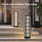 Grand patio 2-Piece Outdoor Solar-Powered Woven Wicker Lantern Floor Lamp - Image 2