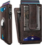 Airtag Wallet for Men, with Money Clip Gift Boxed, Slim Front Pocket Wallet by Miyozi