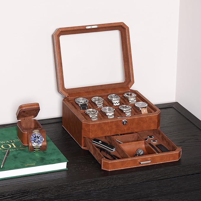 ROTHWELL 8 Slot Leather Watch Box - Image 4