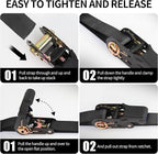 Cartman 1" x 15' Ratchet Tie Down up to 1500lbs 6pk in Carry Bag, Cargo Straps - Image 4