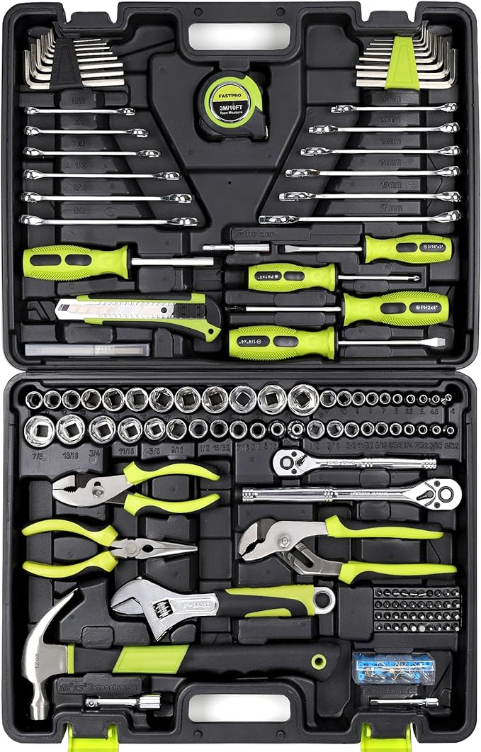 FASTPRO 225-Piece Household Tool Set, SAE & Metric Mechanics Hand Tool Set by FASTPRO
