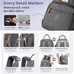 RUVALINO Diaper Bag Backpack, Large Capacity, Waterproof, Dark Gray - Image 6