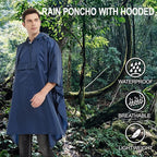 salamra Hooded Rain Poncho Waterproof Raincoat Jacket - Image 2