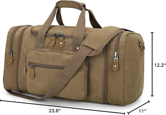 Gonex Canvas Duffle Bag for Travel 60L Duffel Overnight Weekend Bag - Image 8